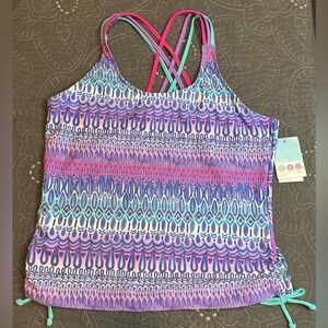 Zeroxposur Girls Calypso Tankini Top NWT Size XXL 20.5